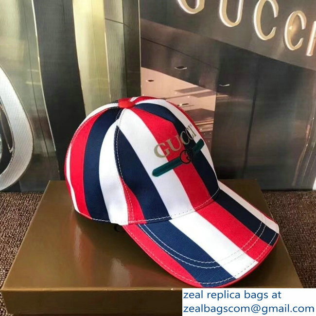 Gucci Logo Print Sylvie Baseball Cap/Hat Red 2018