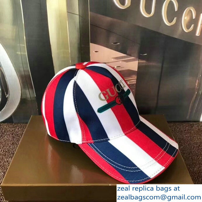 Gucci Logo Print Sylvie Baseball Cap/Hat Red 2018 - Click Image to Close