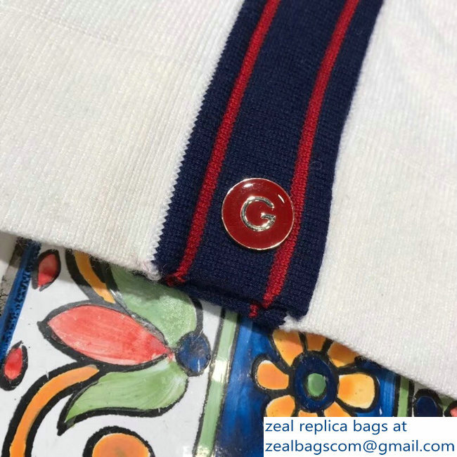 Gucci Logo and Bee White Cardigan 2018