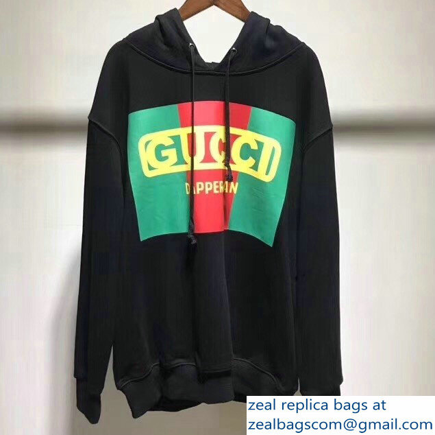 Gucci Oversize Gucci-Dapper Dan Sweatshirt Black 2018 - Click Image to Close