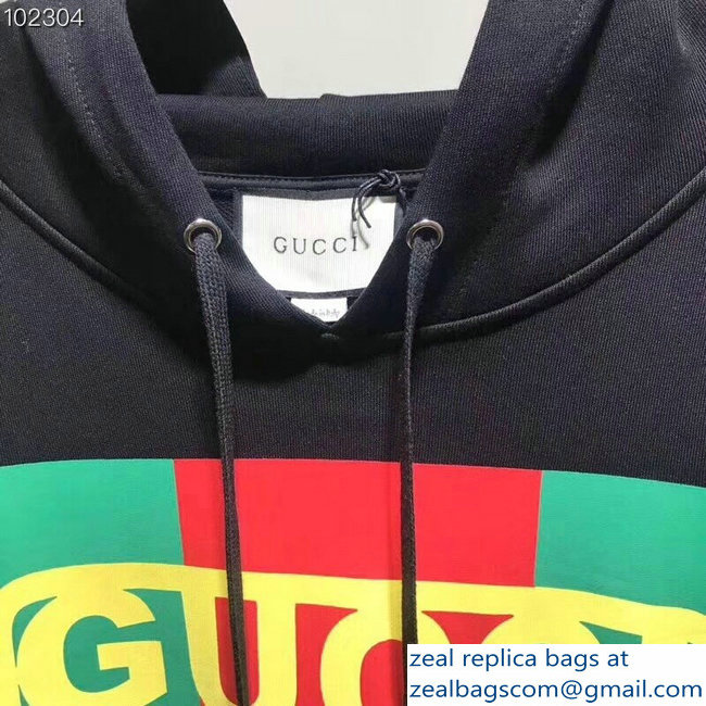 Gucci Oversize Gucci-Dapper Dan Sweatshirt Black 2018 - Click Image to Close