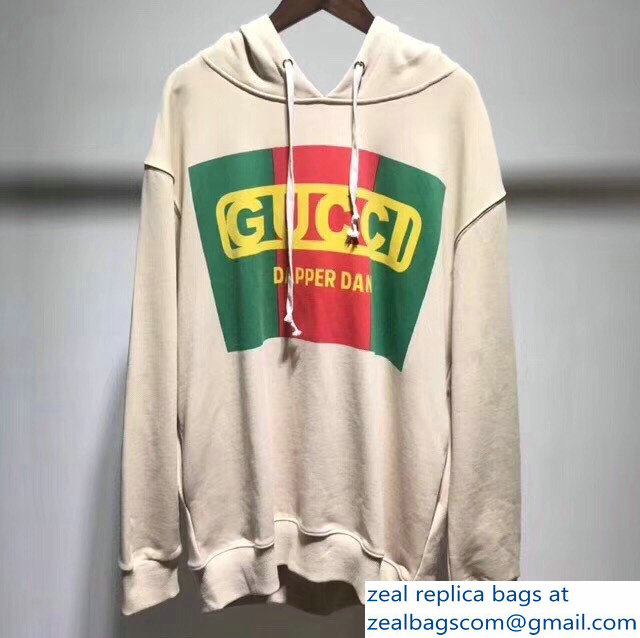 Gucci Oversize Gucci-Dapper Dan Sweatshirt Off White 2018 - Click Image to Close