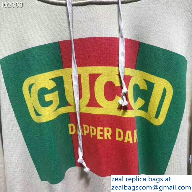 Gucci Oversize Gucci-Dapper Dan Sweatshirt Off White 2018 - Click Image to Close