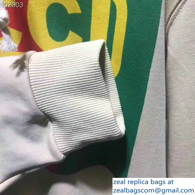 Gucci Oversize Gucci-Dapper Dan Sweatshirt Off White 2018 - Click Image to Close