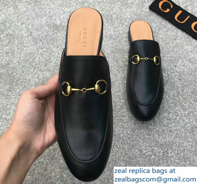 Gucci Princetown Horsebit Leather Slipper Black