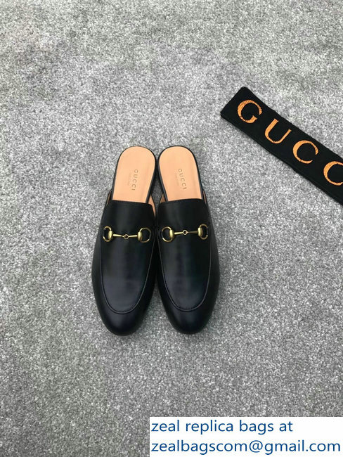 Gucci Princetown Horsebit Leather Slipper Black