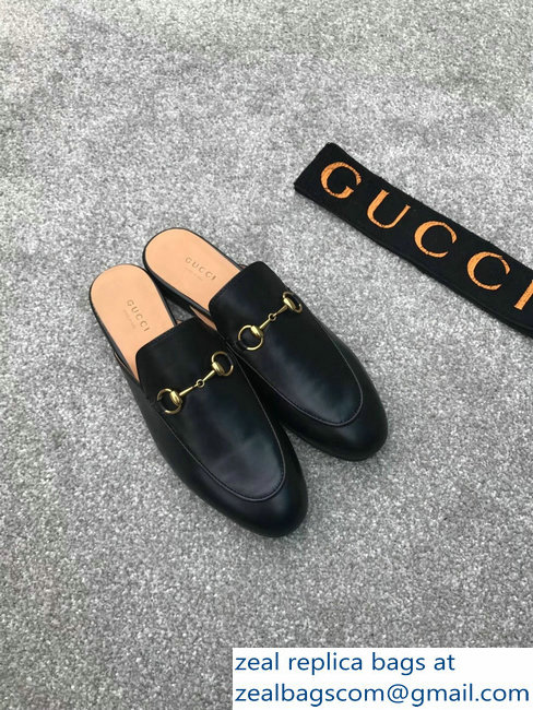 Gucci Princetown Horsebit Leather Slipper Black