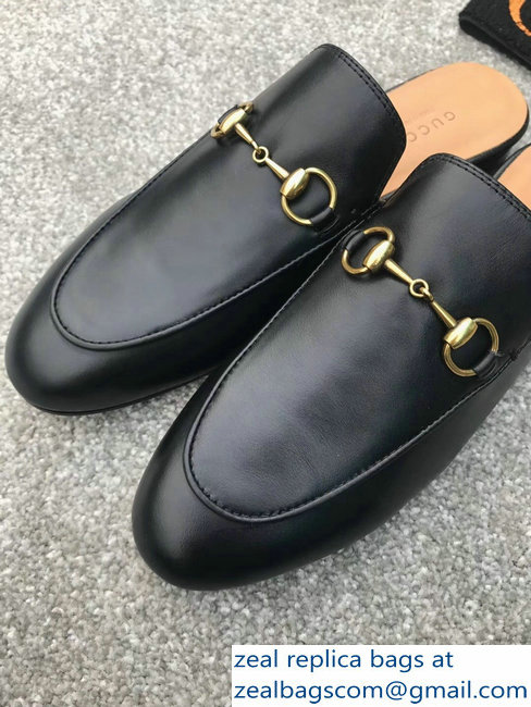 Gucci Princetown Horsebit Leather Slipper Black