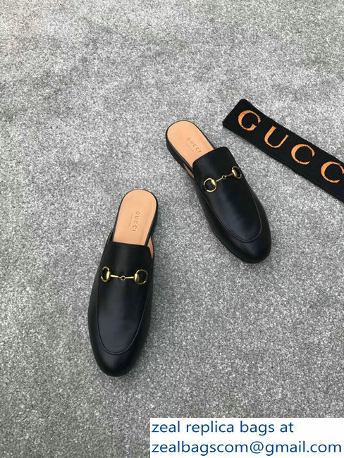 Gucci Princetown Horsebit Leather Slipper Black