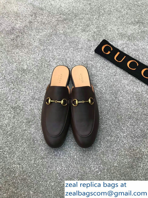 Gucci Princetown Horsebit Leather Slipper Coffee