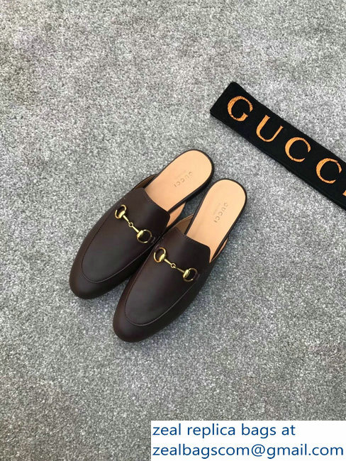 Gucci Princetown Horsebit Leather Slipper Coffee