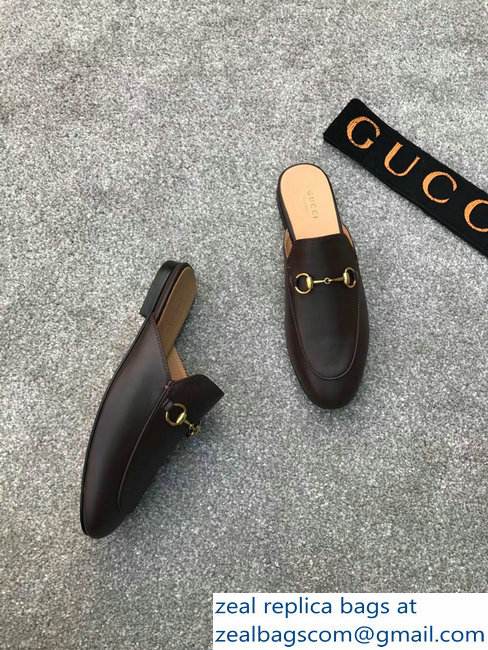 Gucci Princetown Horsebit Leather Slipper Coffee