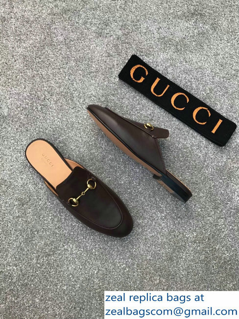 Gucci Princetown Horsebit Leather Slipper Coffee