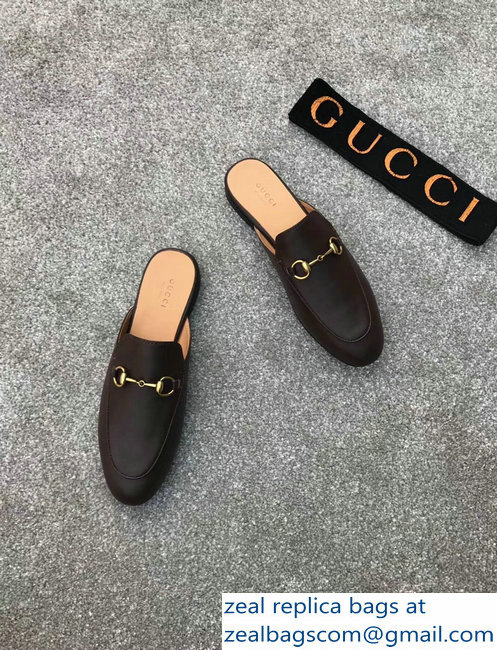 Gucci Princetown Horsebit Leather Slipper Coffee