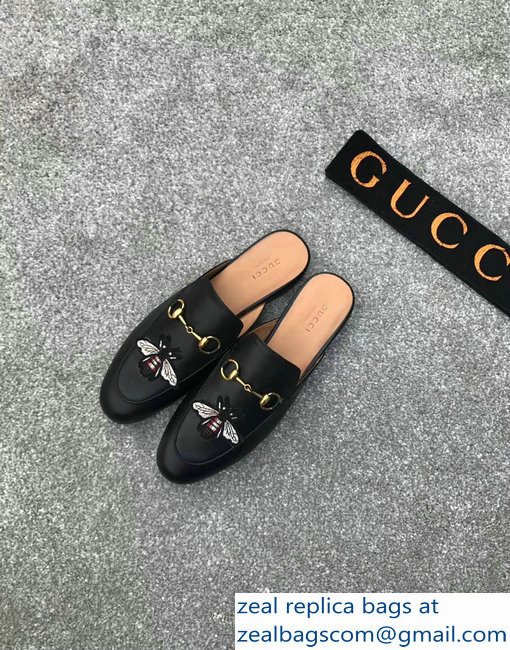 Gucci Princetown Horsebit Leather Slipper Embroidered Bee - Click Image to Close