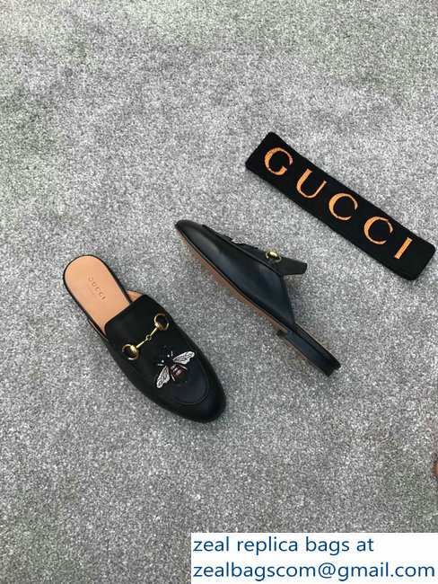 Gucci Princetown Horsebit Leather Slipper Embroidered Bee - Click Image to Close