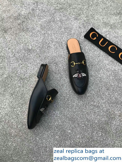 Gucci Princetown Horsebit Leather Slipper Embroidered Bee - Click Image to Close