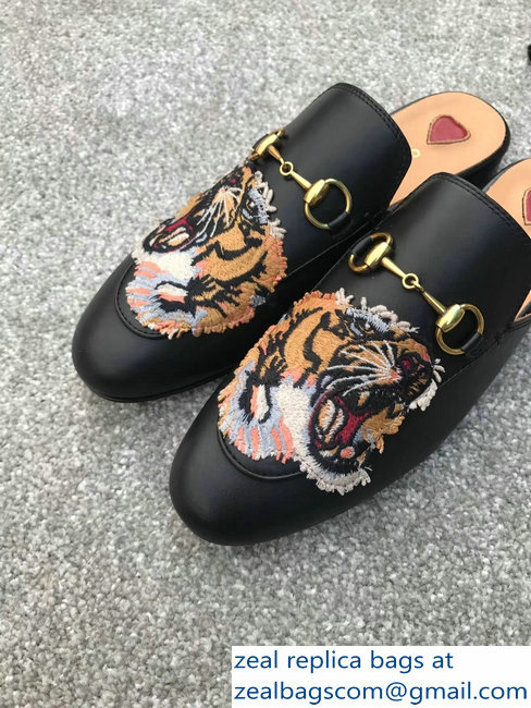 Gucci Princetown Horsebit Leather Slipper Embroidered Tiger - Click Image to Close