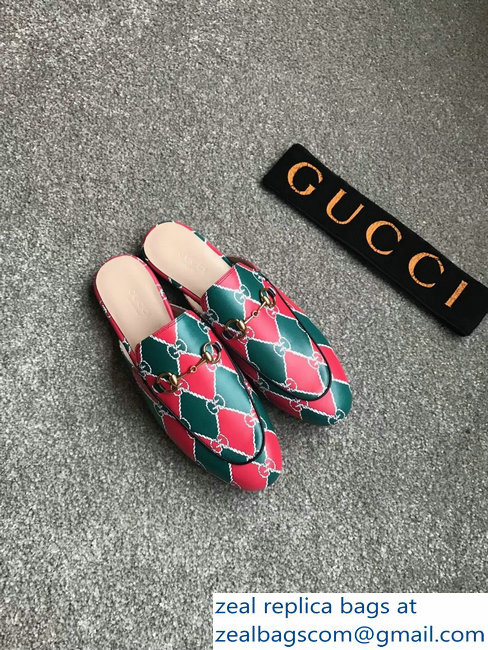 Gucci Princetown Horsebit Leather Slipper GG Green/Red