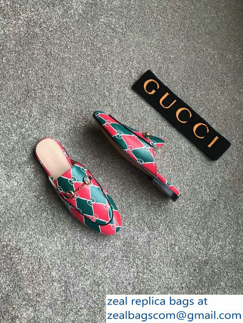 Gucci Princetown Horsebit Leather Slipper GG Green/Red