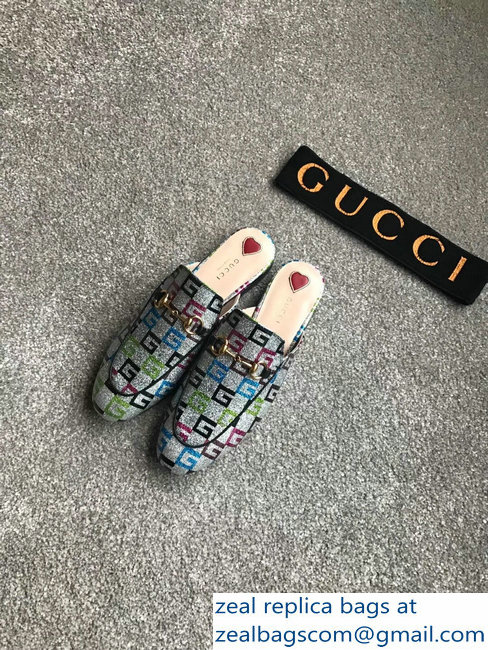 Gucci Princetown Horsebit Leather Slipper Multicolor G Lurex - Click Image to Close