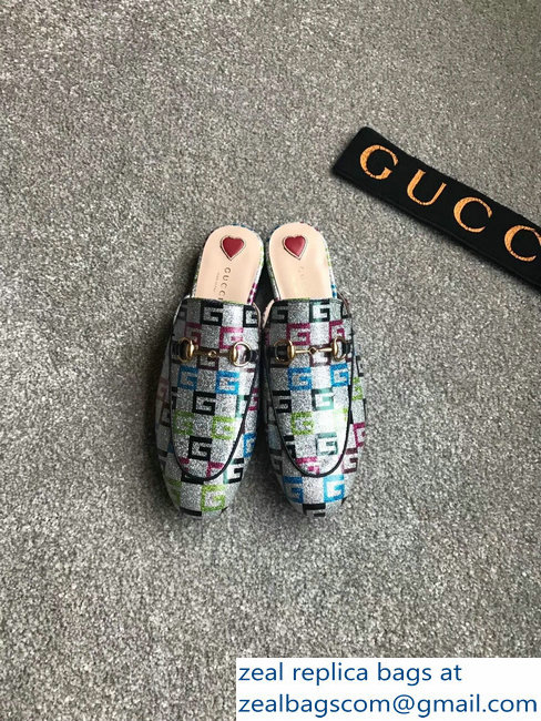 Gucci Princetown Horsebit Leather Slipper Multicolor G Lurex - Click Image to Close