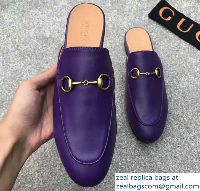 Gucci Princetown Horsebit Leather Slipper Purple - Click Image to Close