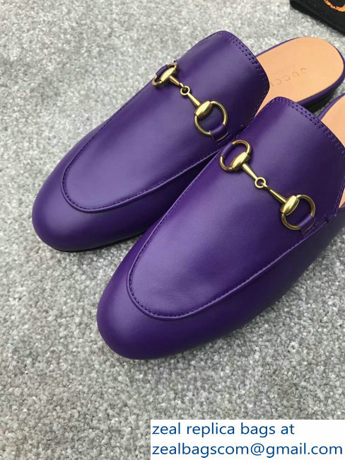 Gucci Princetown Horsebit Leather Slipper Purple - Click Image to Close