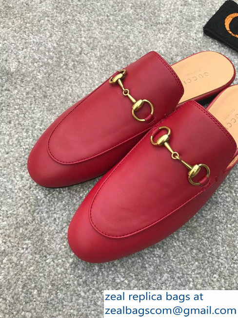 Gucci Princetown Horsebit Leather Slipper Red - Click Image to Close