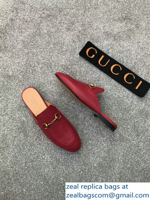 Gucci Princetown Horsebit Leather Slipper Red - Click Image to Close