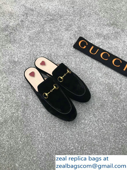 Gucci Princetown Horsebit Leather Slipper Velvet Black - Click Image to Close