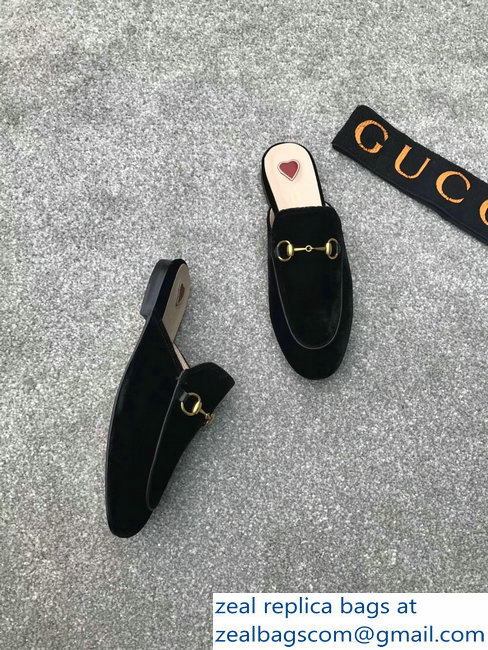Gucci Princetown Horsebit Leather Slipper Velvet Black - Click Image to Close
