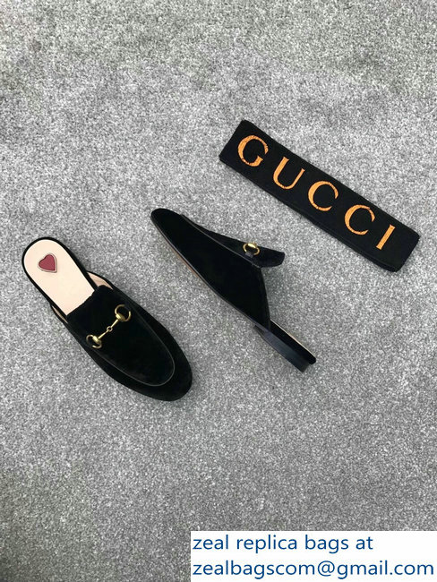 Gucci Princetown Horsebit Leather Slipper Velvet Black - Click Image to Close