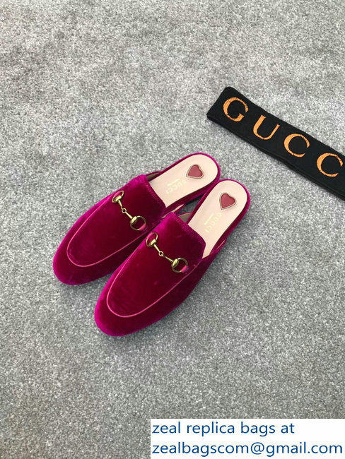 Gucci Princetown Horsebit Leather Slipper Velvet Fuchsia - Click Image to Close