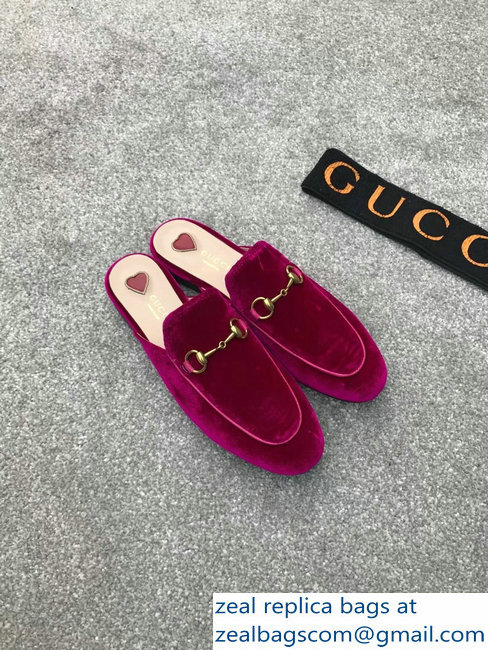 Gucci Princetown Horsebit Leather Slipper Velvet Fuchsia - Click Image to Close