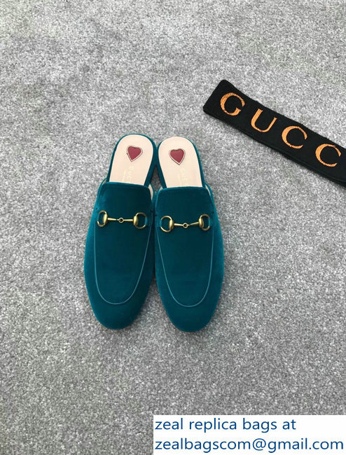 Gucci Princetown Horsebit Leather Slipper Velvet Green