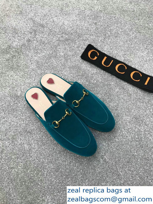 Gucci Princetown Horsebit Leather Slipper Velvet Green