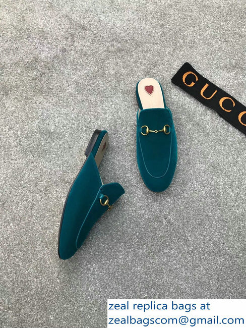 Gucci Princetown Horsebit Leather Slipper Velvet Green