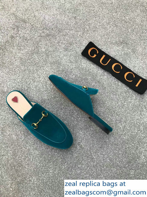 Gucci Princetown Horsebit Leather Slipper Velvet Green