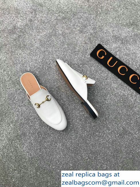 Gucci Princetown Horsebit Leather Slipper White - Click Image to Close