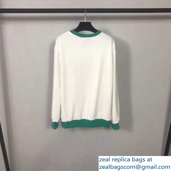 Gucci Sequins Logo Sweatshirt White/Green 2018