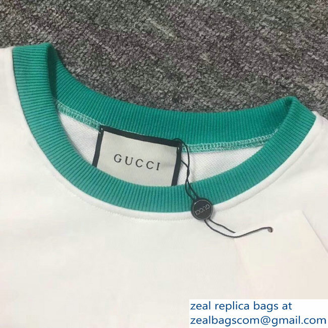 Gucci Sequins Logo Sweatshirt White/Green 2018