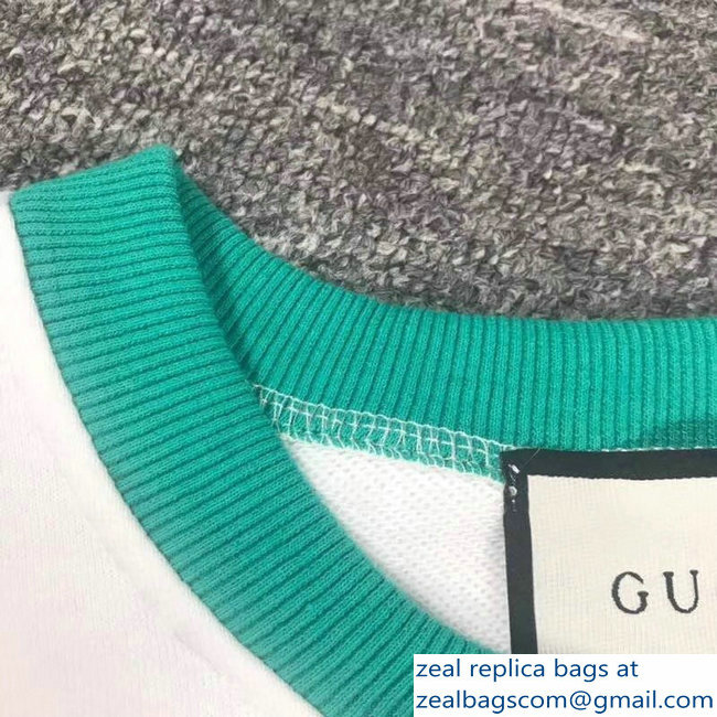 Gucci Sequins Logo Sweatshirt White/Green 2018