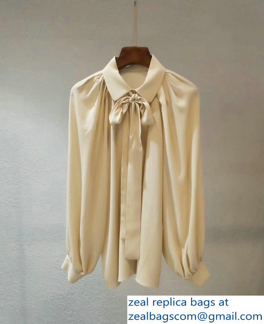 Gucci Silk Shirt With Neck Bow 516573 Creamy 2018 - Click Image to Close