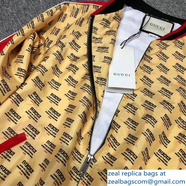 Gucci Stamp Print Beige Jacket 2018