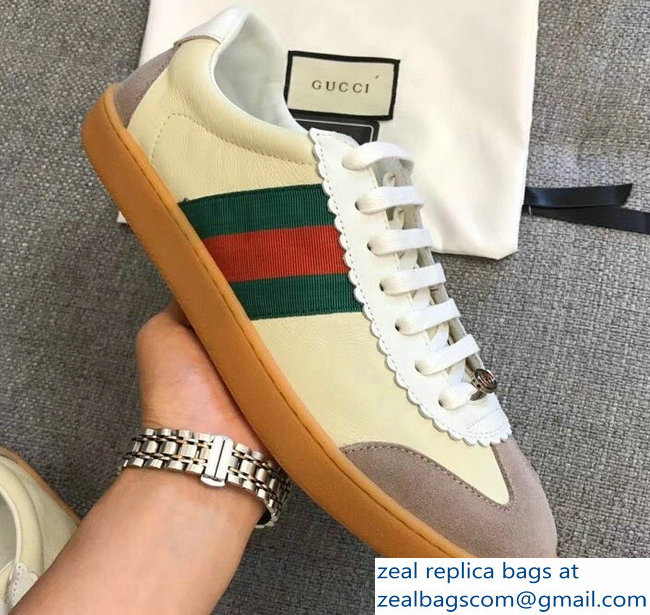 Gucci Suede Web Lovers Sneakers Leather Beige 2018