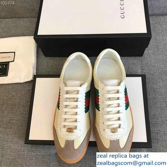 Gucci Suede Web Lovers Sneakers Leather Beige 2018