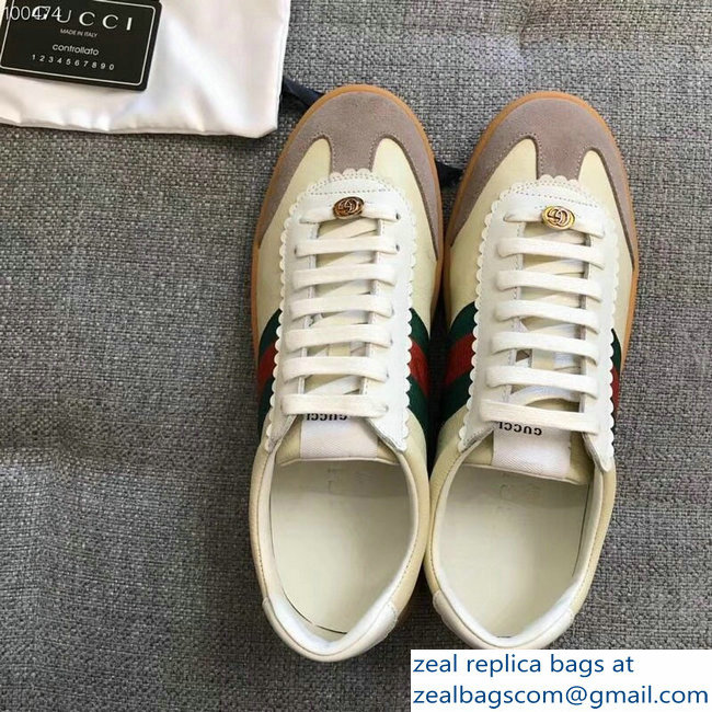 Gucci Suede Web Lovers Sneakers Leather Beige 2018