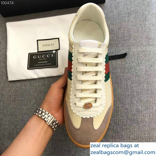 Gucci Suede Web Lovers Sneakers Leather Beige 2018