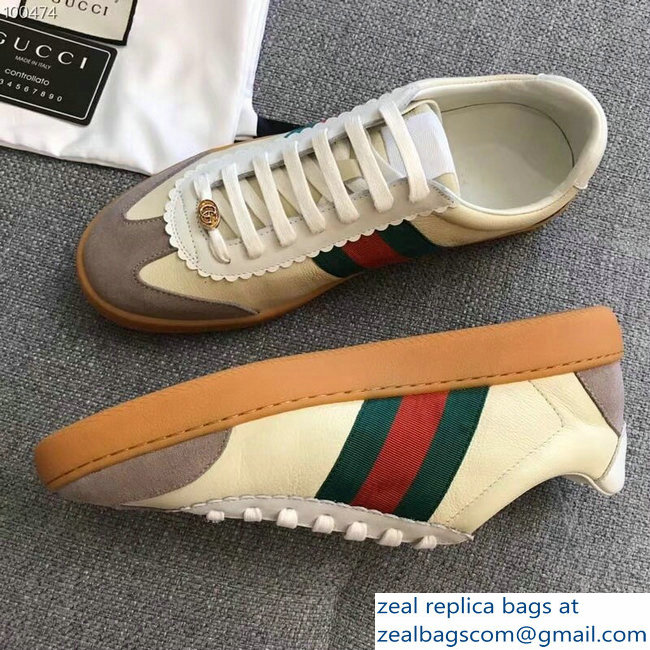 Gucci Suede Web Lovers Sneakers Leather Beige 2018